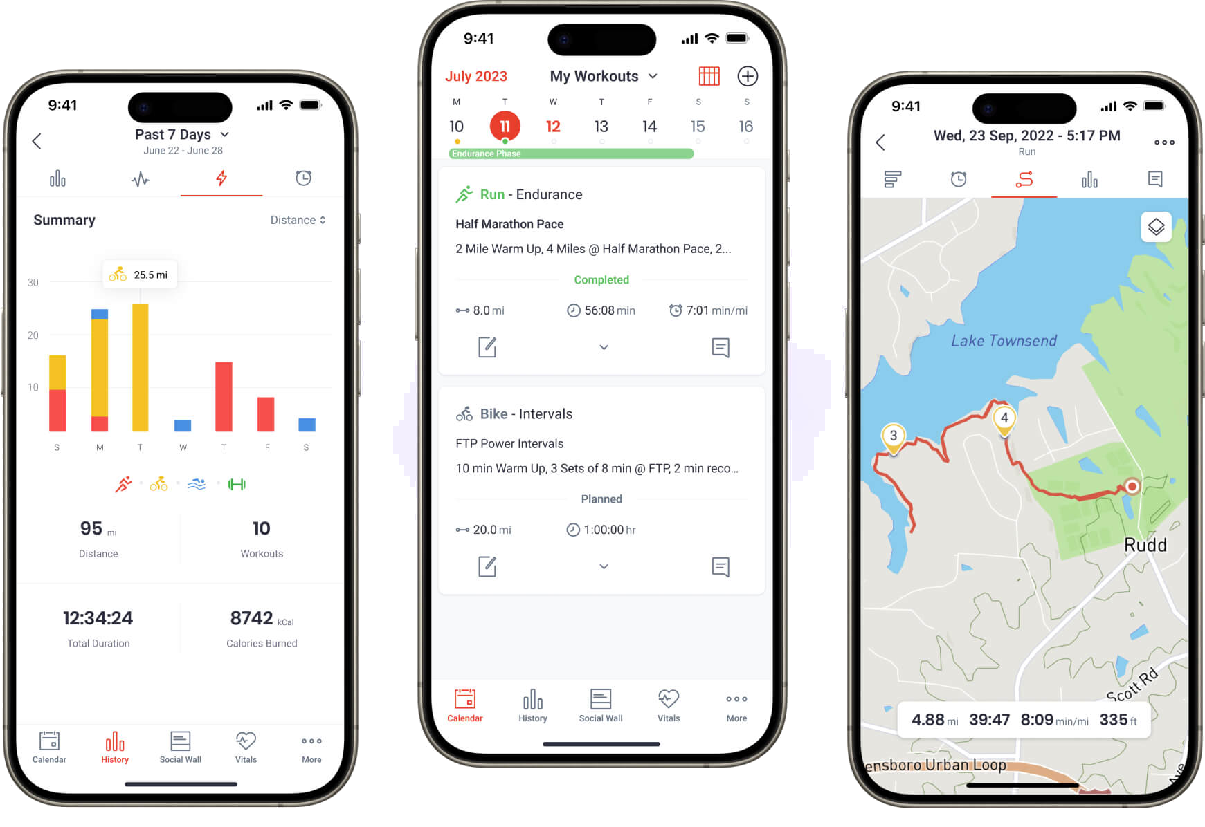Final Surge training plan on phone
